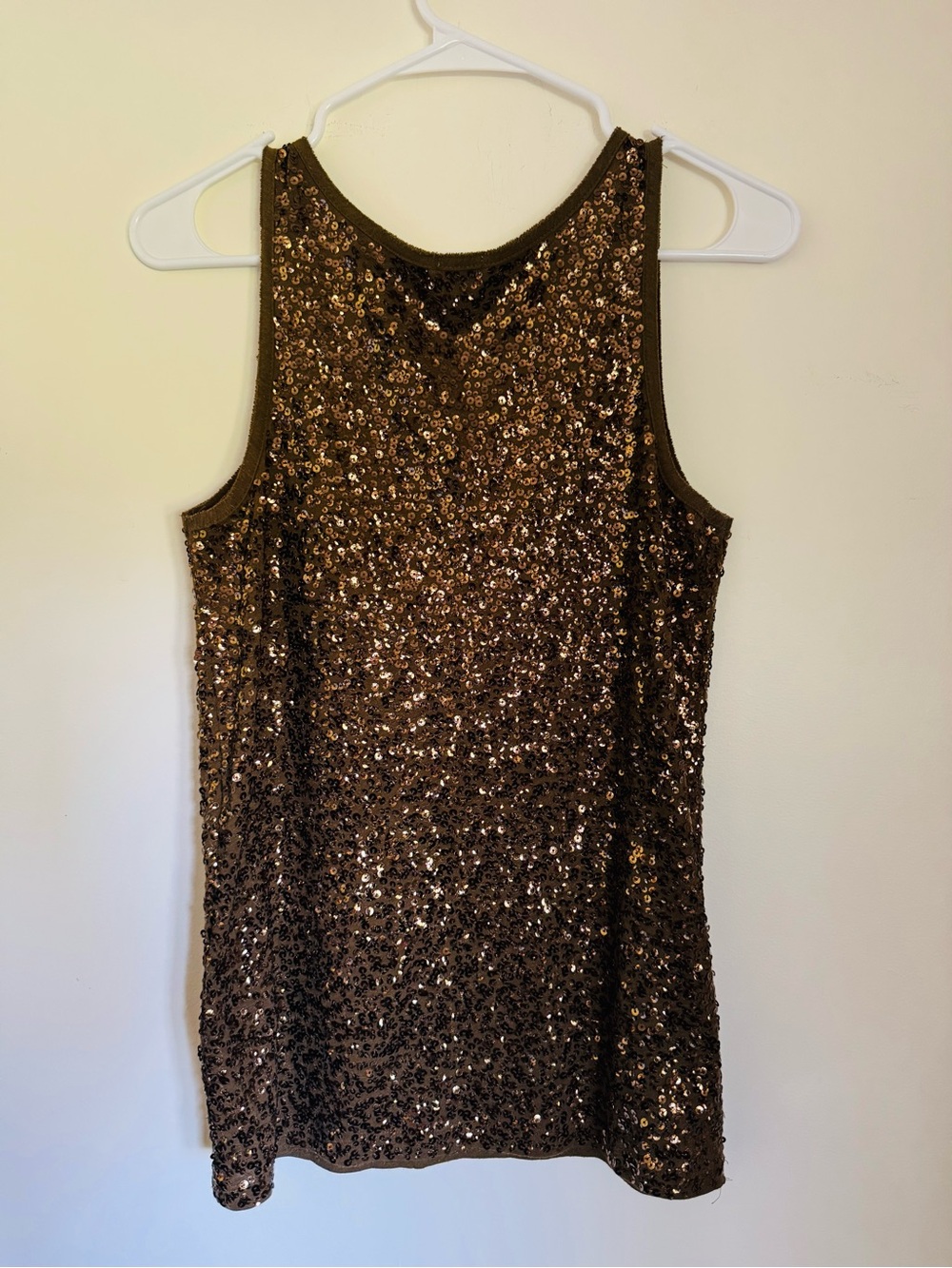 J. Crew Bronze/Brown Sequin Sleeveless Top, Size S - Picture 2 of 3